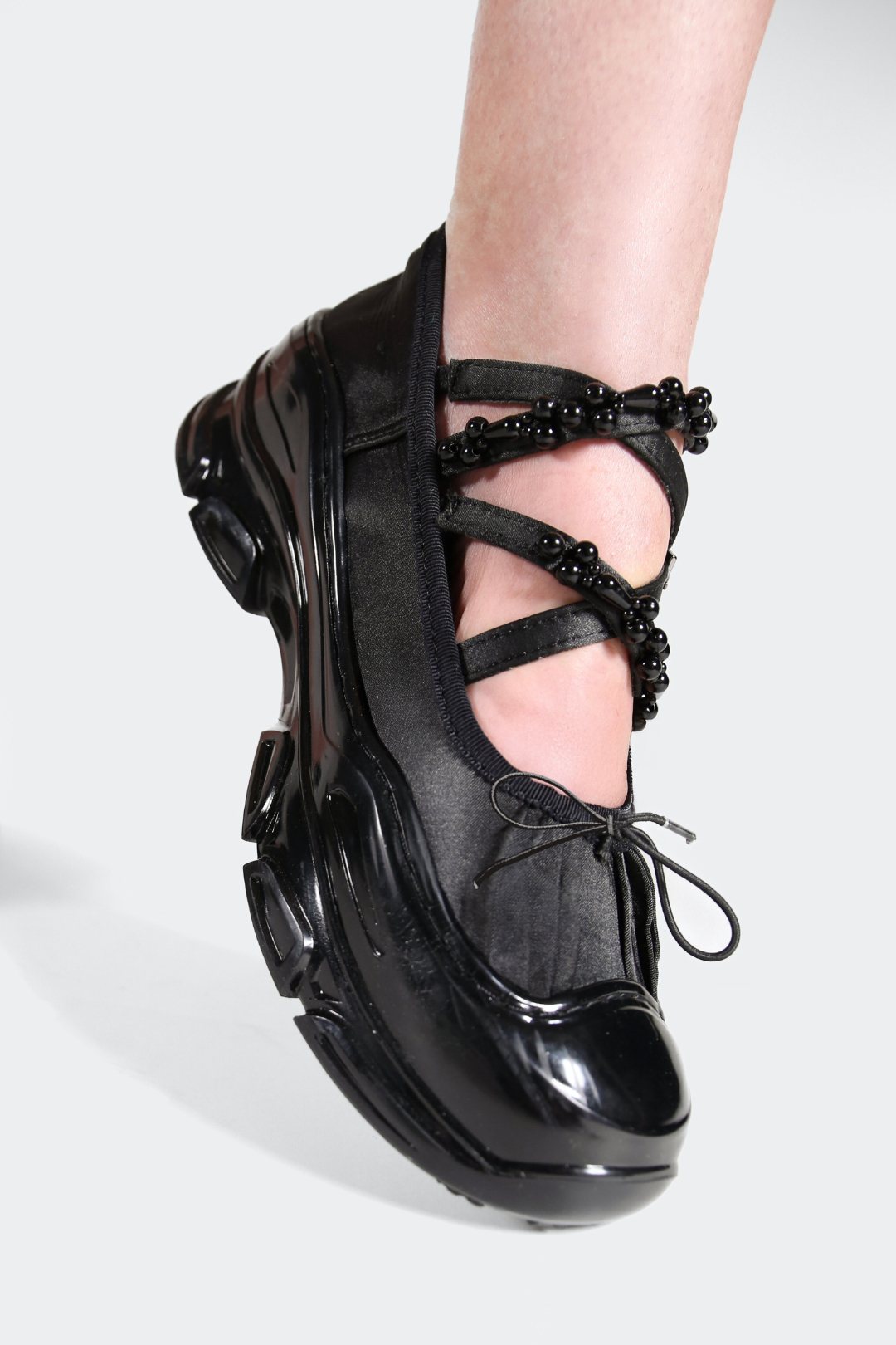 Ballet Sneakers - Black with Pearls