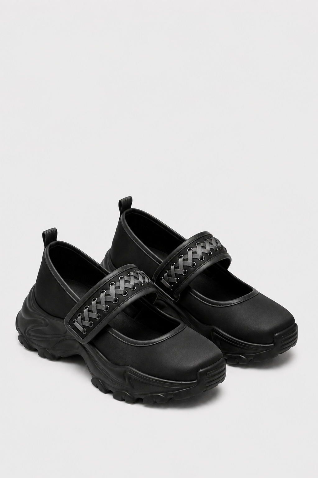 Corset Sneakers - Black Satin