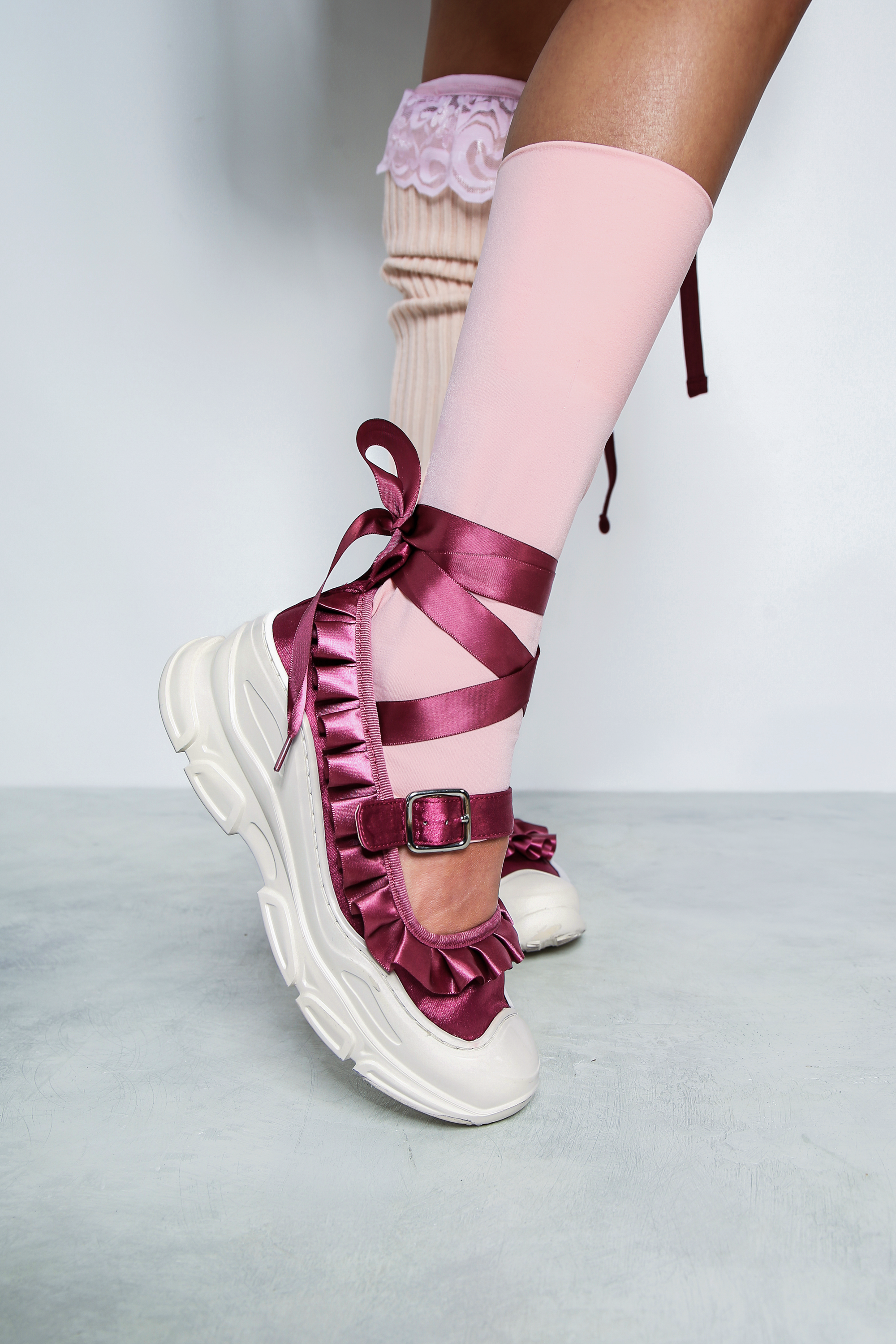 Marie Jane Ballet Sneakers - Cranberry