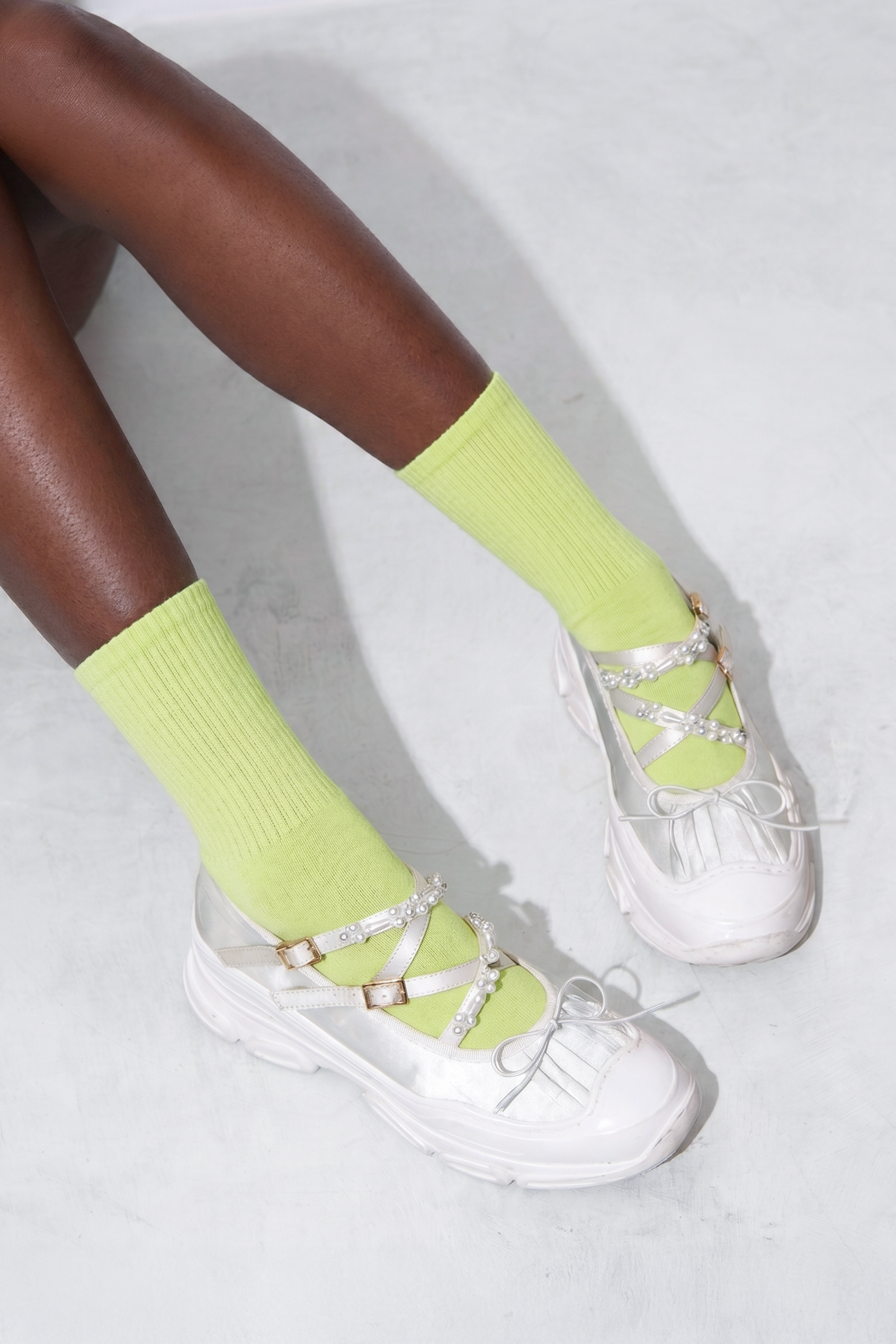 Tabi Crew Socks - Lime