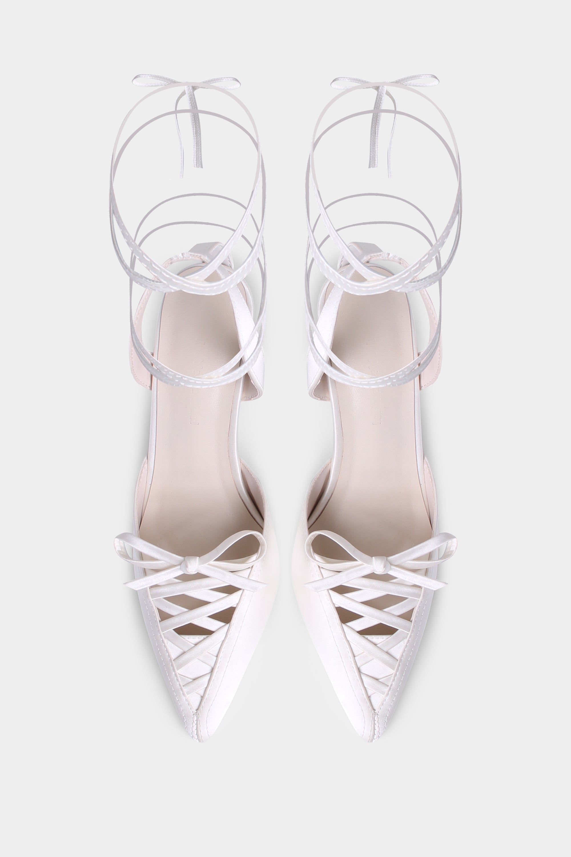 Nicki Business Slippers - White satin