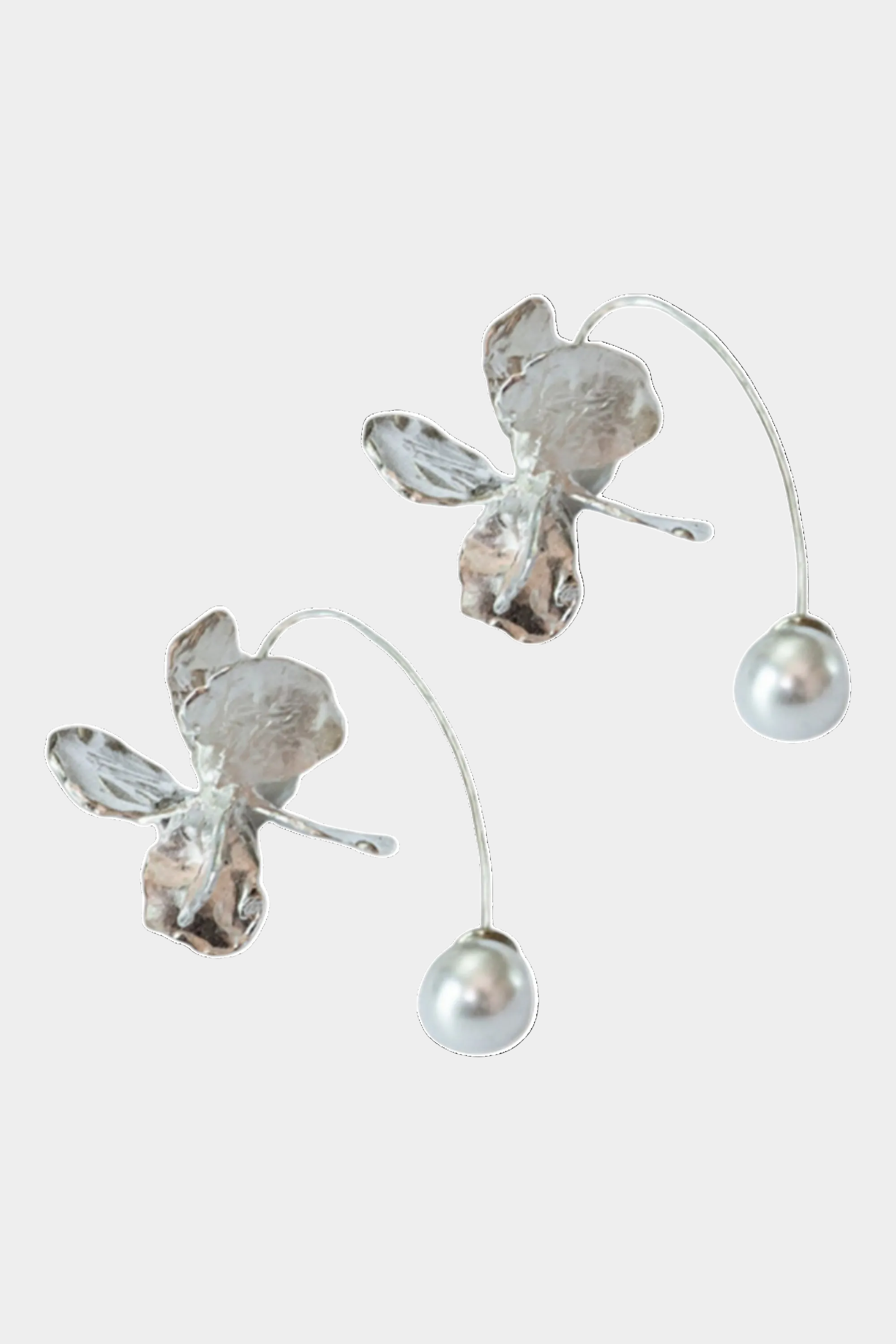 Orchid Drop Earrings - Silver