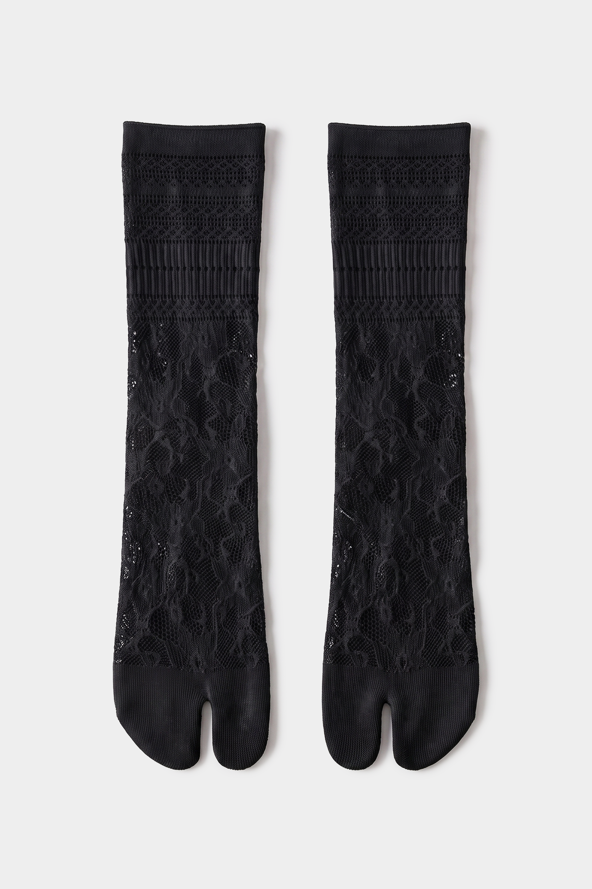 Lace Tabi Crew Socks - Black
