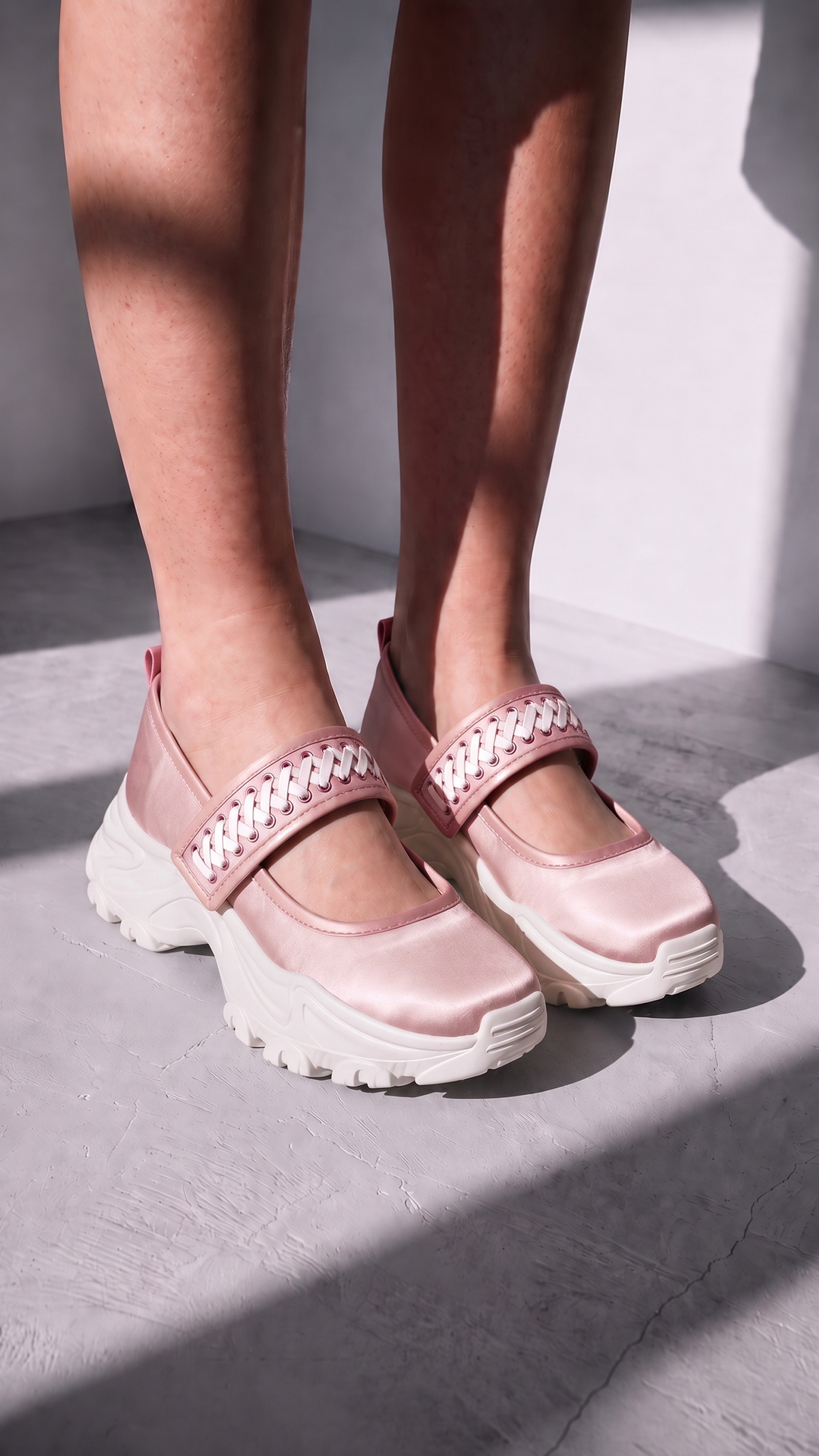 Corset Sneakers - Blush Pink