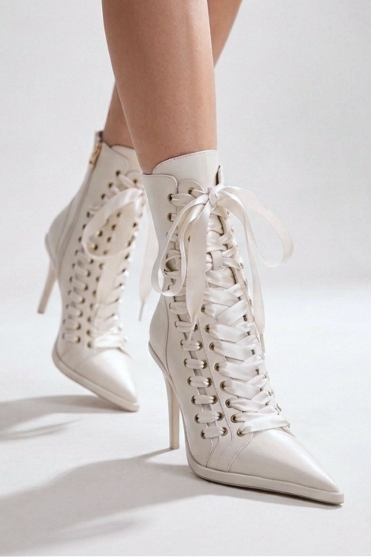 Cinderella Booties - White