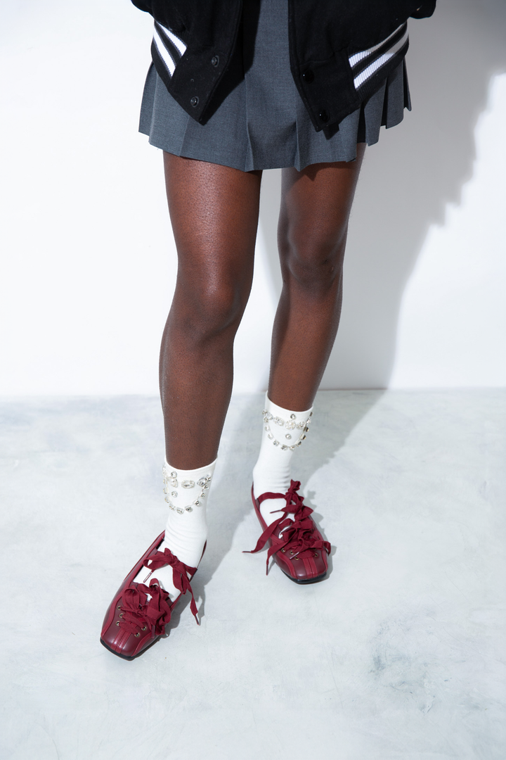 Play Ball Flats - Crimson