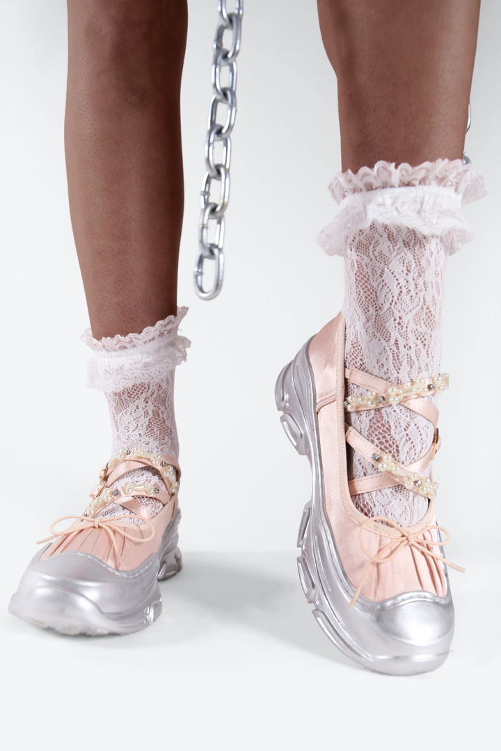 Ballet Sneakers - Pink/Silver