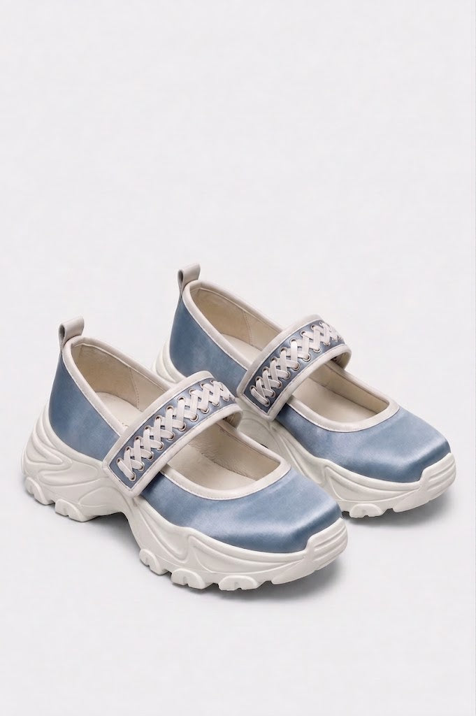 Corset Sneakers - Dusty Blue