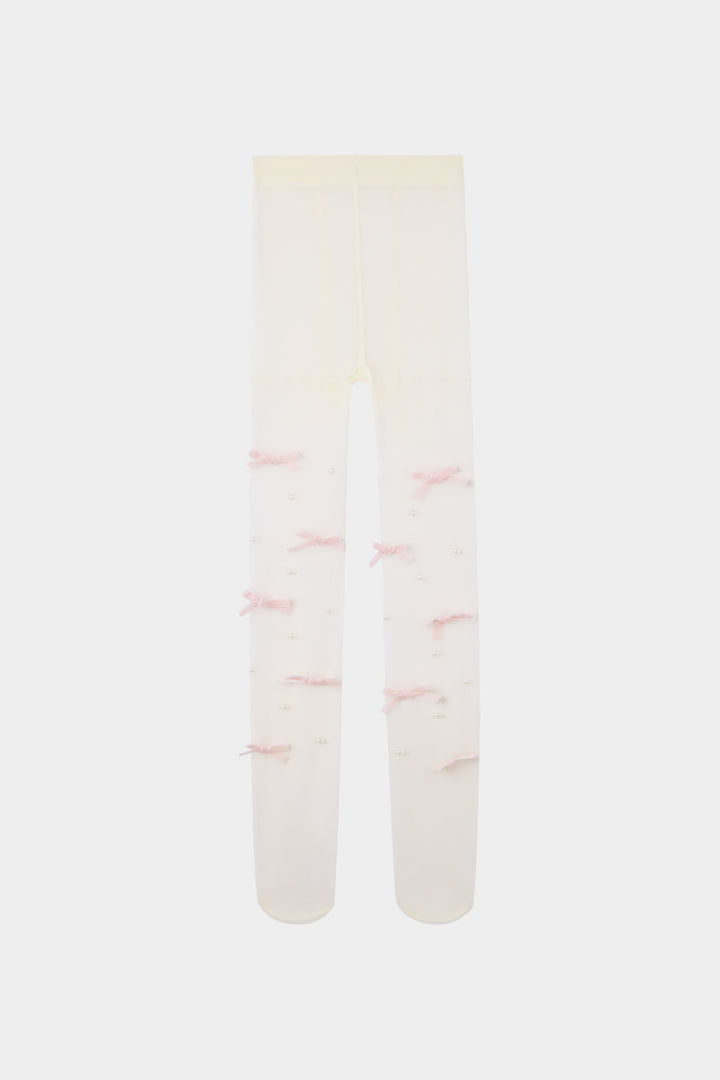 Baby Spice Tights - White / Pink