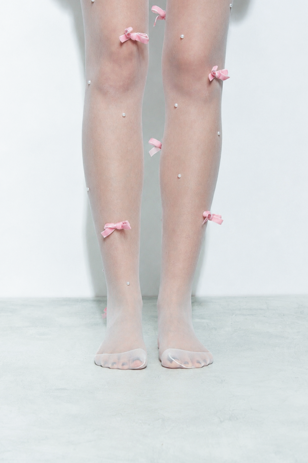 Baby Spice Tights - White / Pink