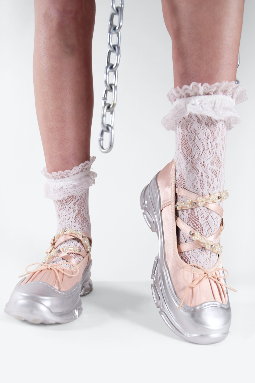 Ballet Sneakers - Pink/Silver