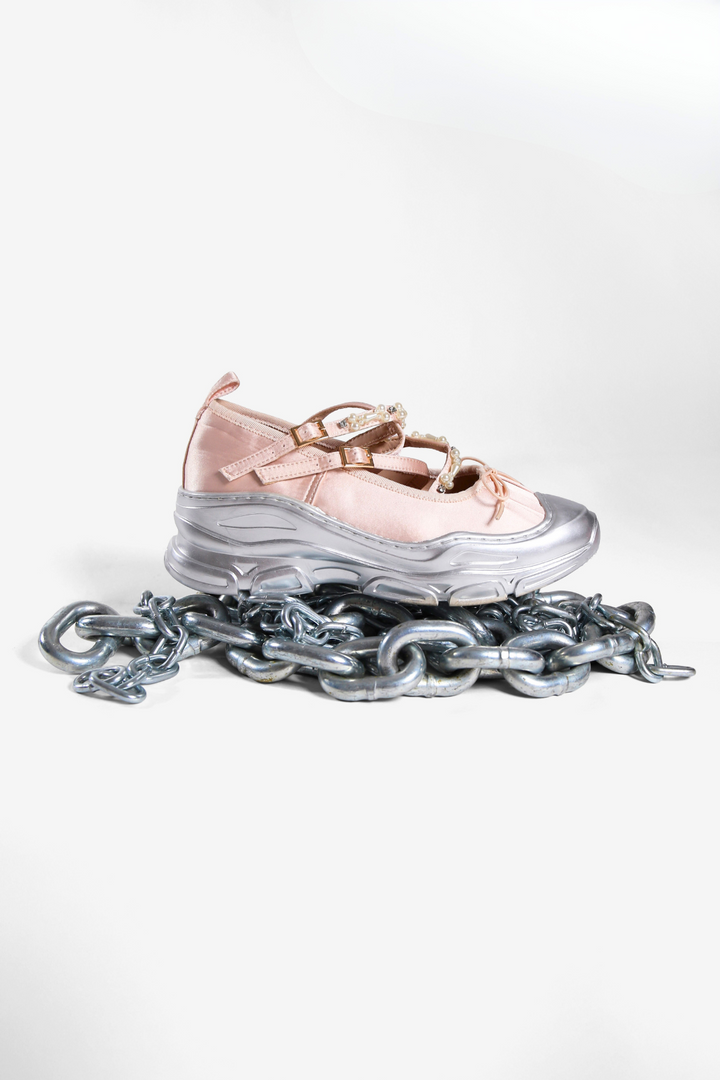 Ballet Sneakers - Pink/Silver