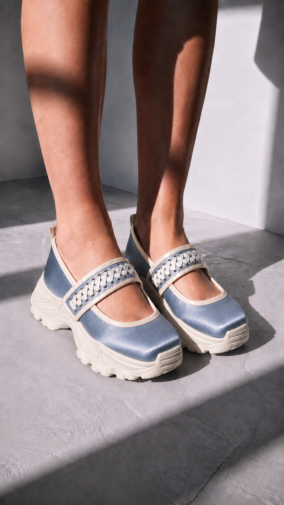 Corset Sneakers - Dusty Blue