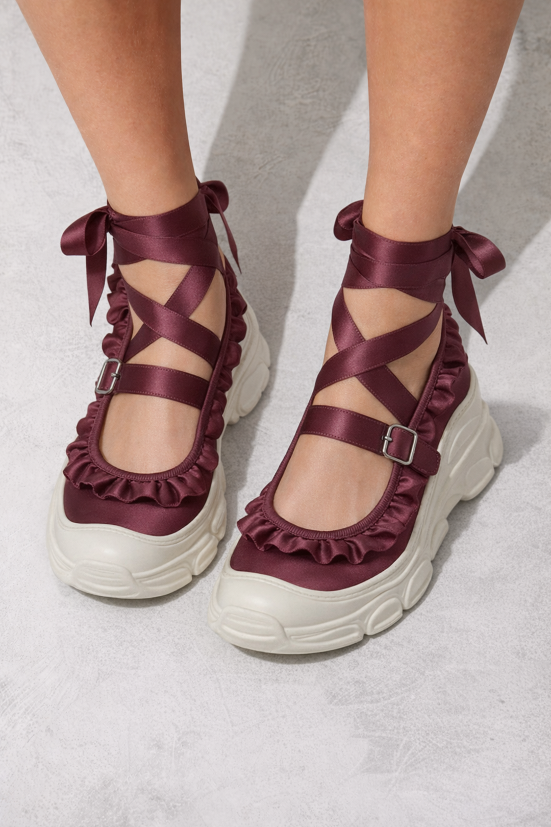 Marie Jane Ballet Sneakers - Cranberry