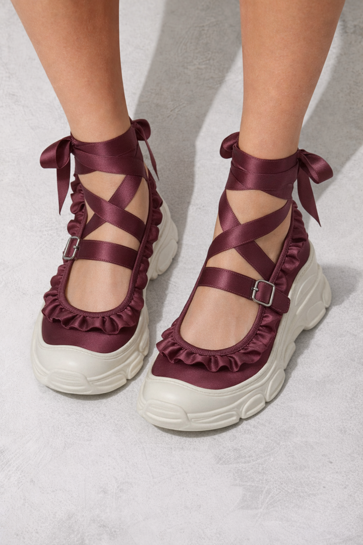 Marie Jane Ballet Sneakers - Cranberry