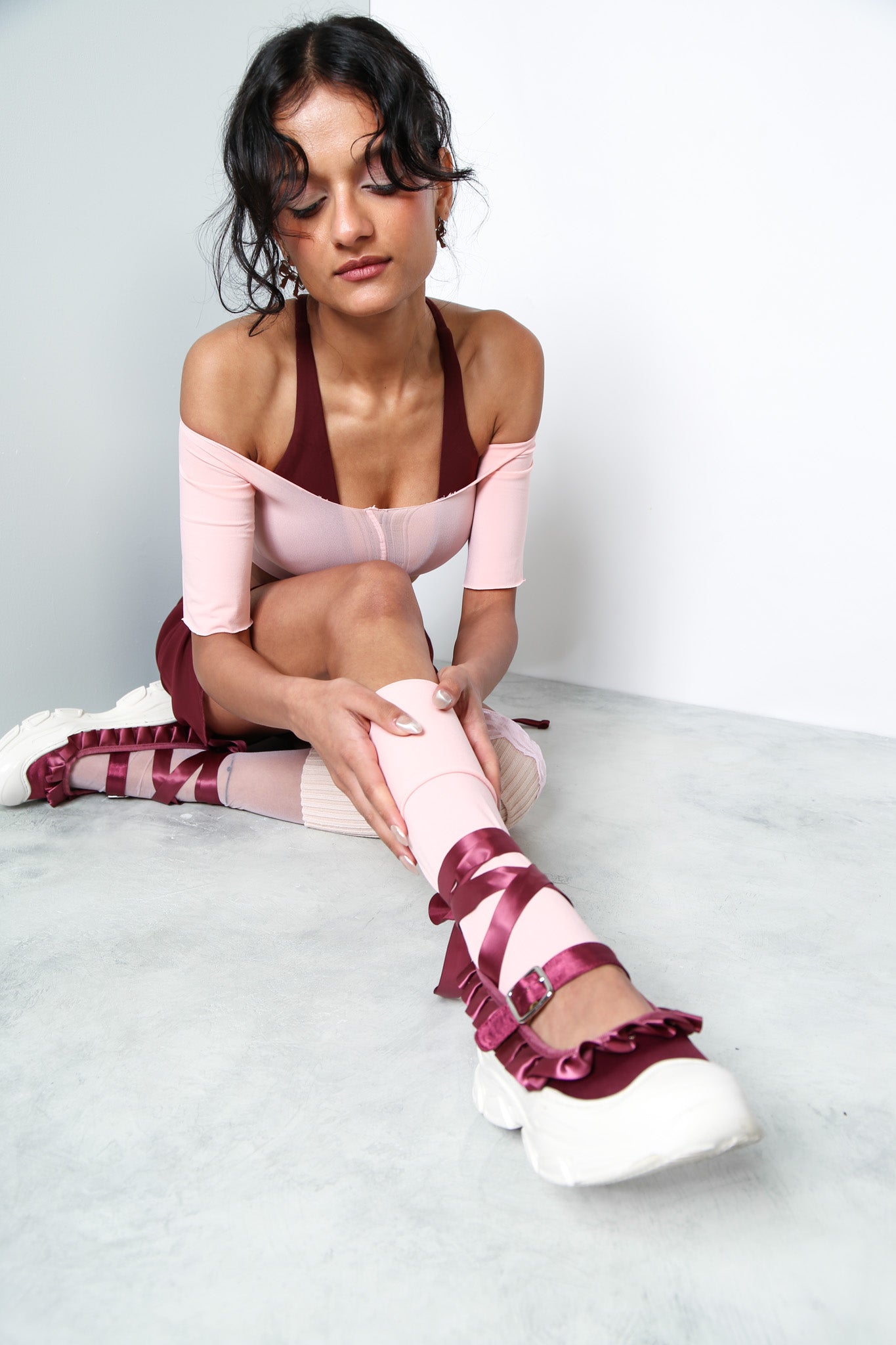 Marie Jane Ballet Sneakers - Cranberry