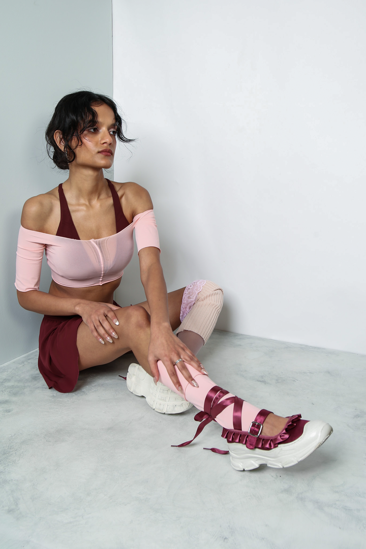 Marie Jane Ballet Sneakers - Cranberry