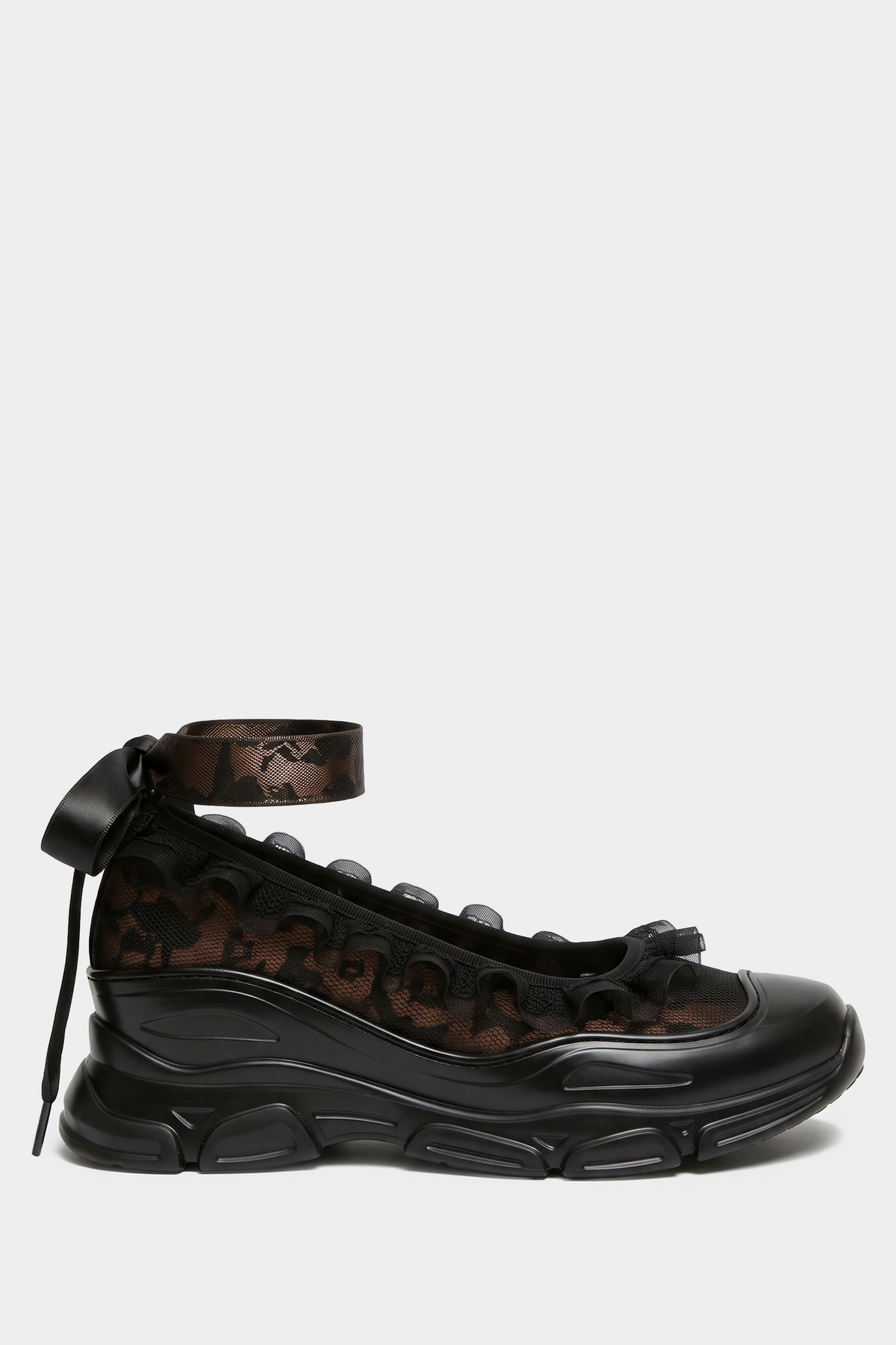 Sweetheart Ballet Sneakers - Black/Nude Lace