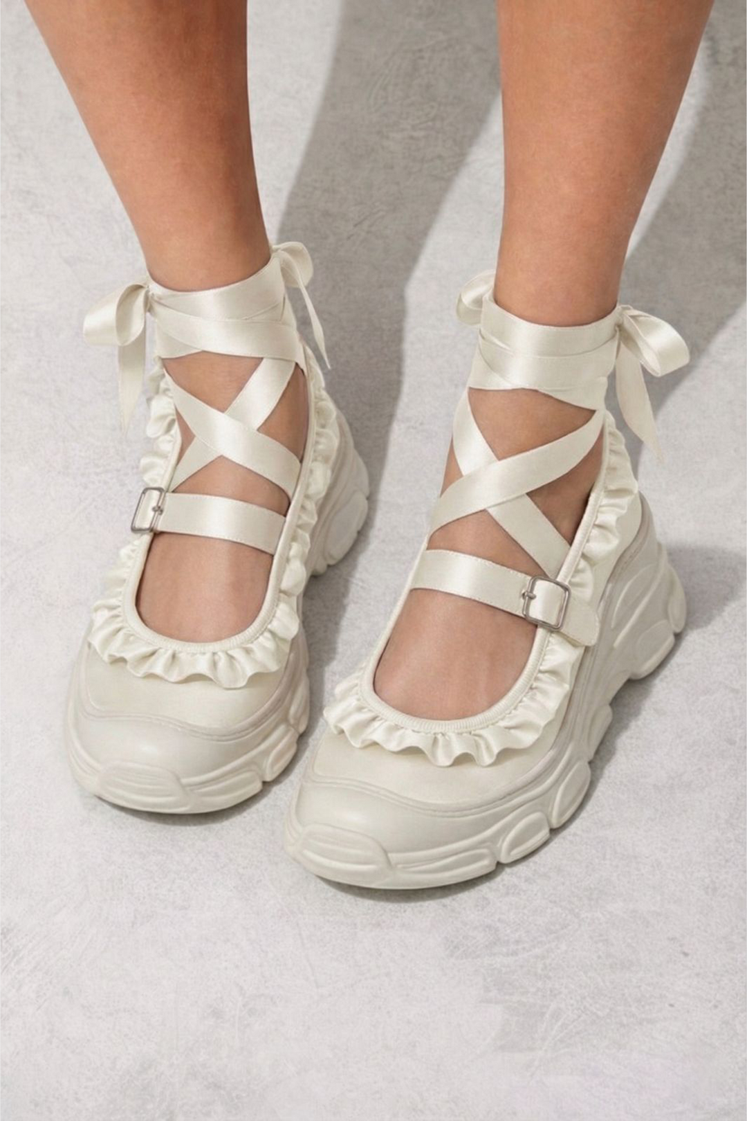 Marie Jane Ballet Sneakers - Ivory