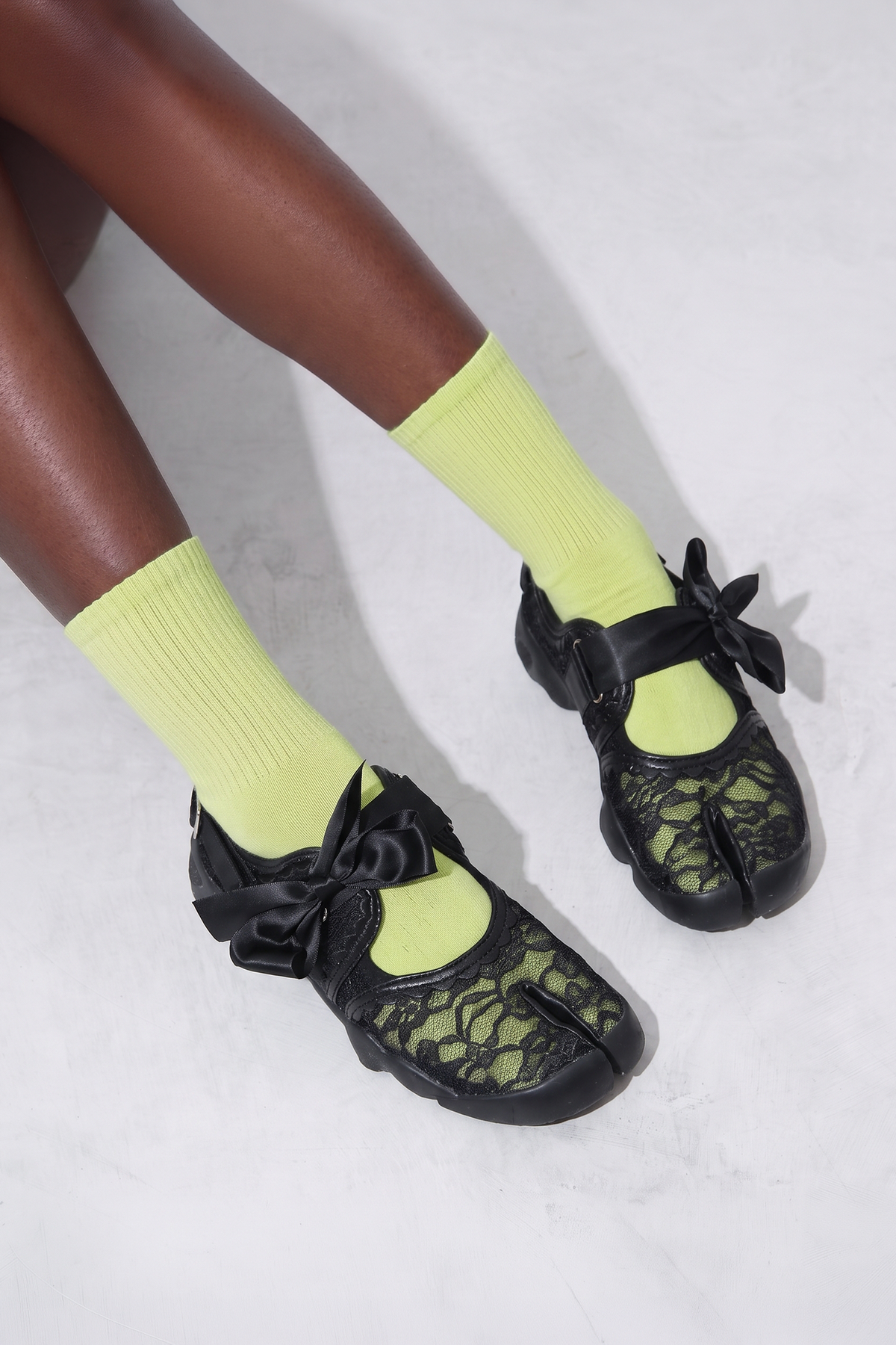 Tabi Crew Socks - Lime