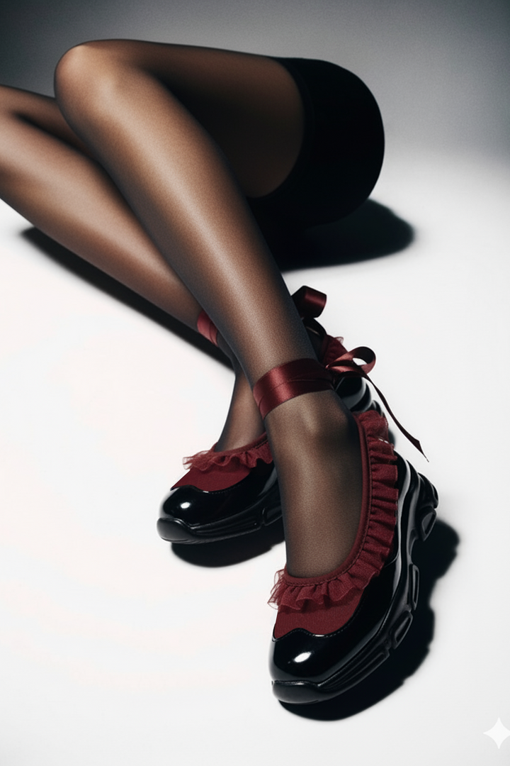 Sweetheart Ballet Sneakers - Crimson