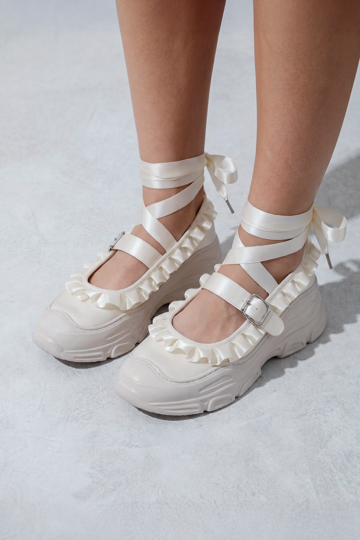 Marie Jane Ballet Sneakers - Ivory