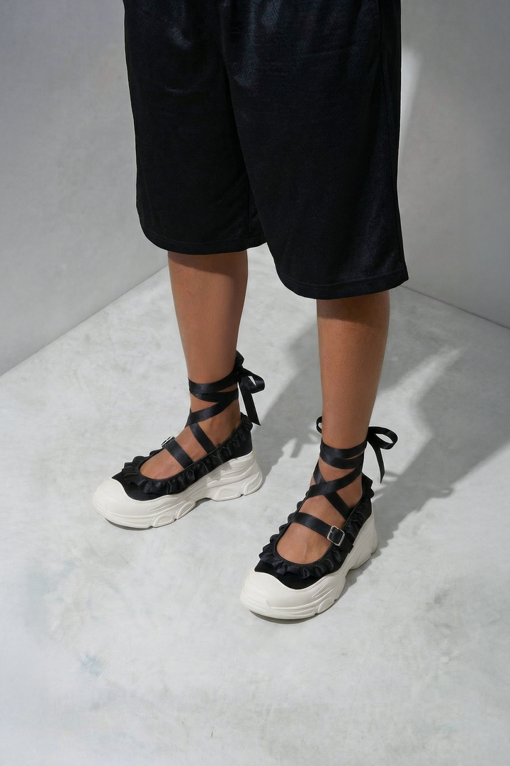 Marie Jane Ballet Sneakers - Black