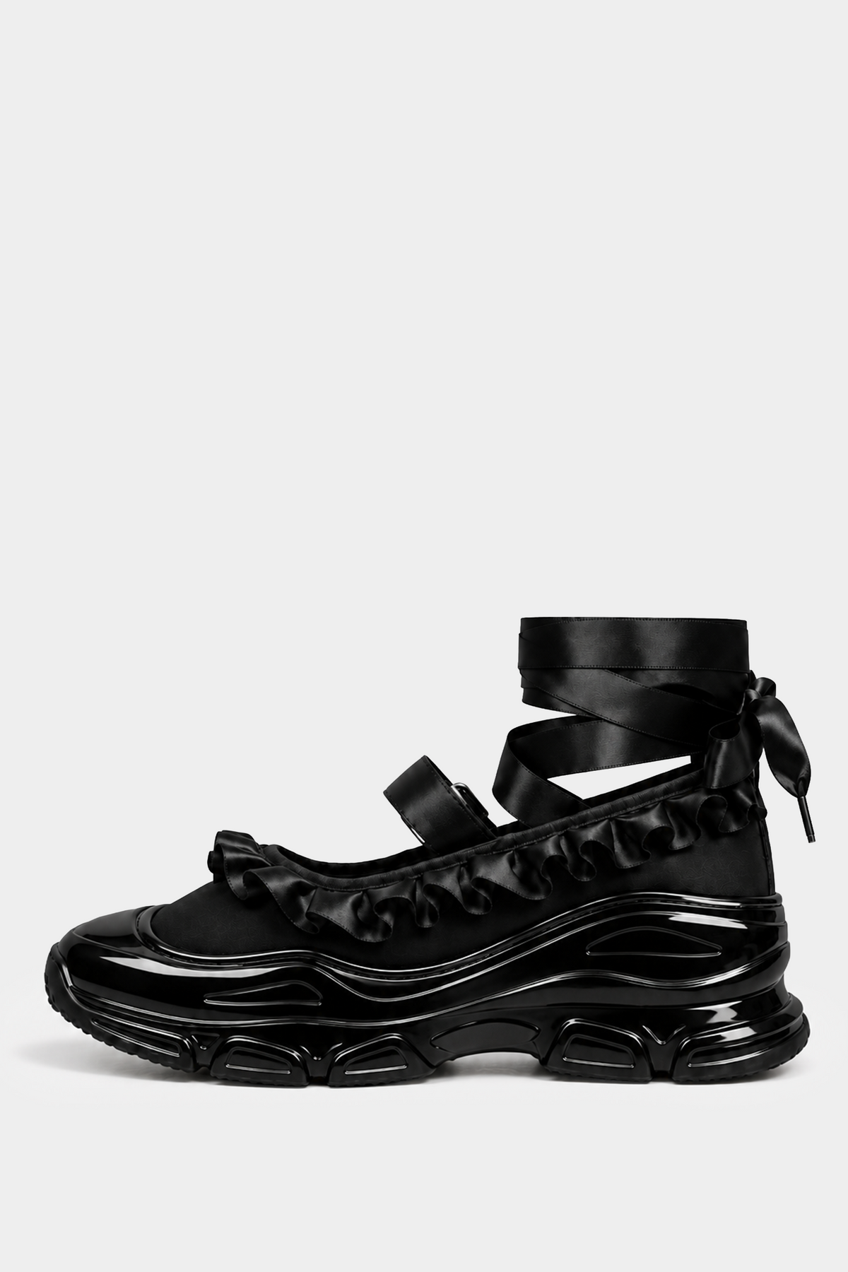 Marie Jane Ballet Sneakers - Black on Black