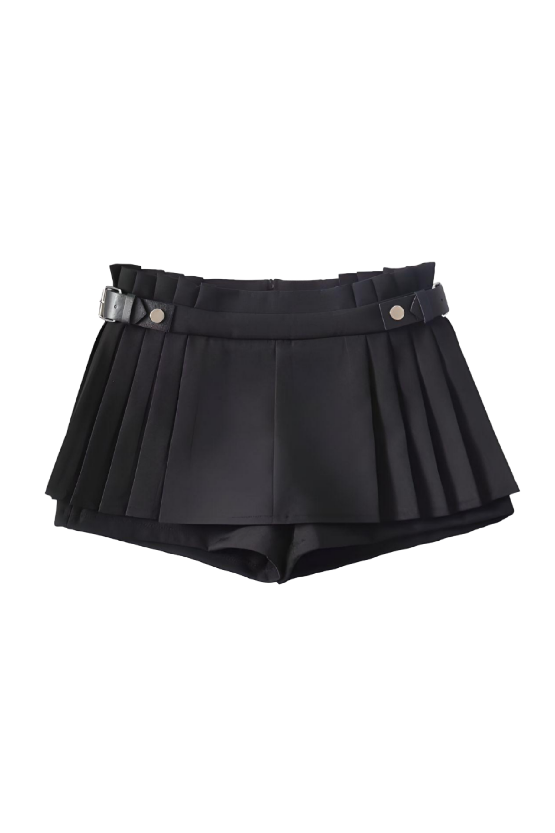 Mini Skort with Pleats - Black