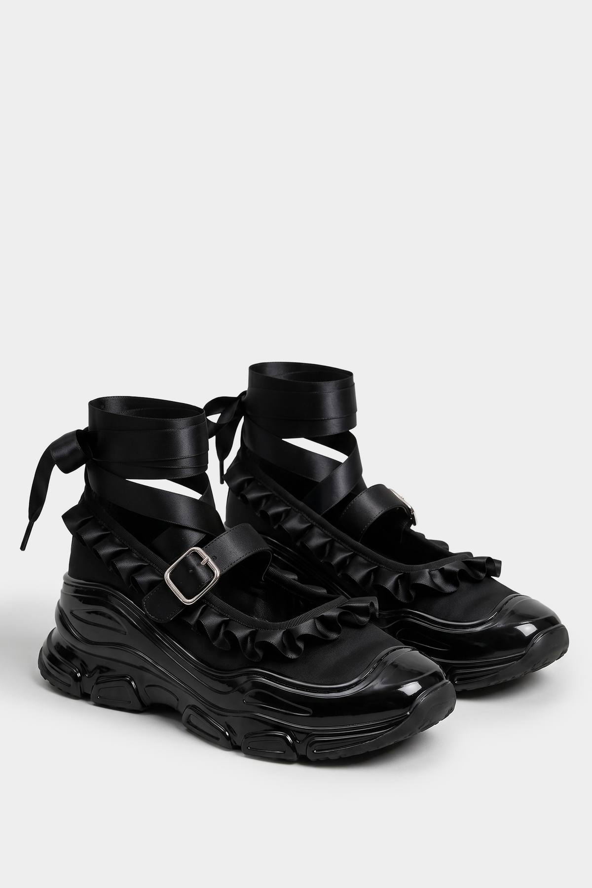 Marie Jane Ballet Sneakers - Black on Black