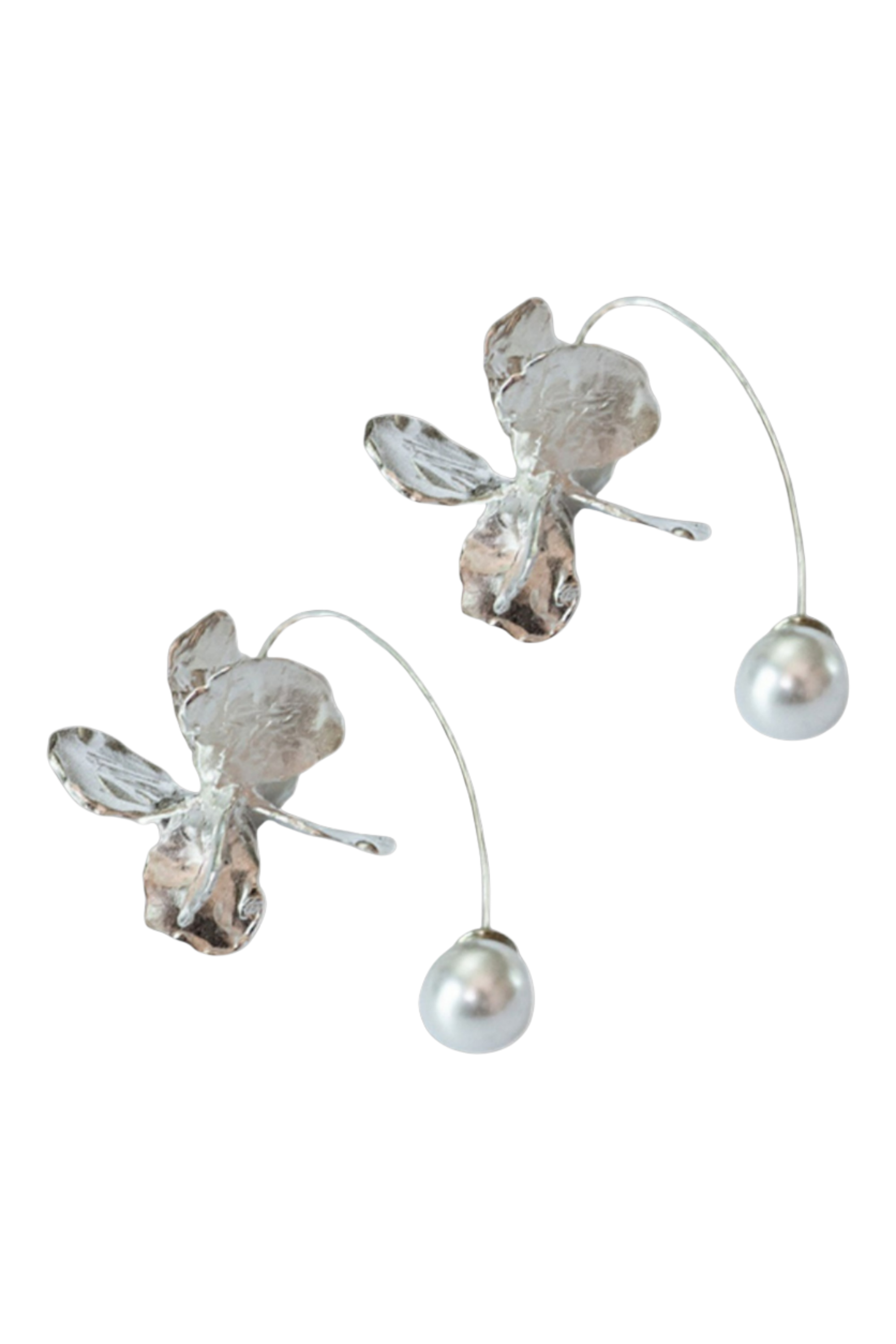 Orchid Drop Earrings - Silver