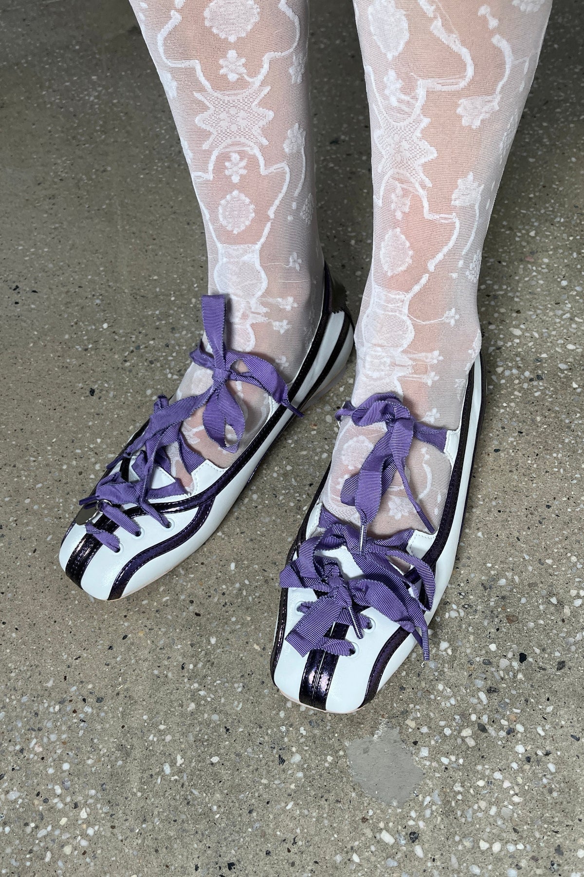 Play Ball Flats - Lavender / Ivory