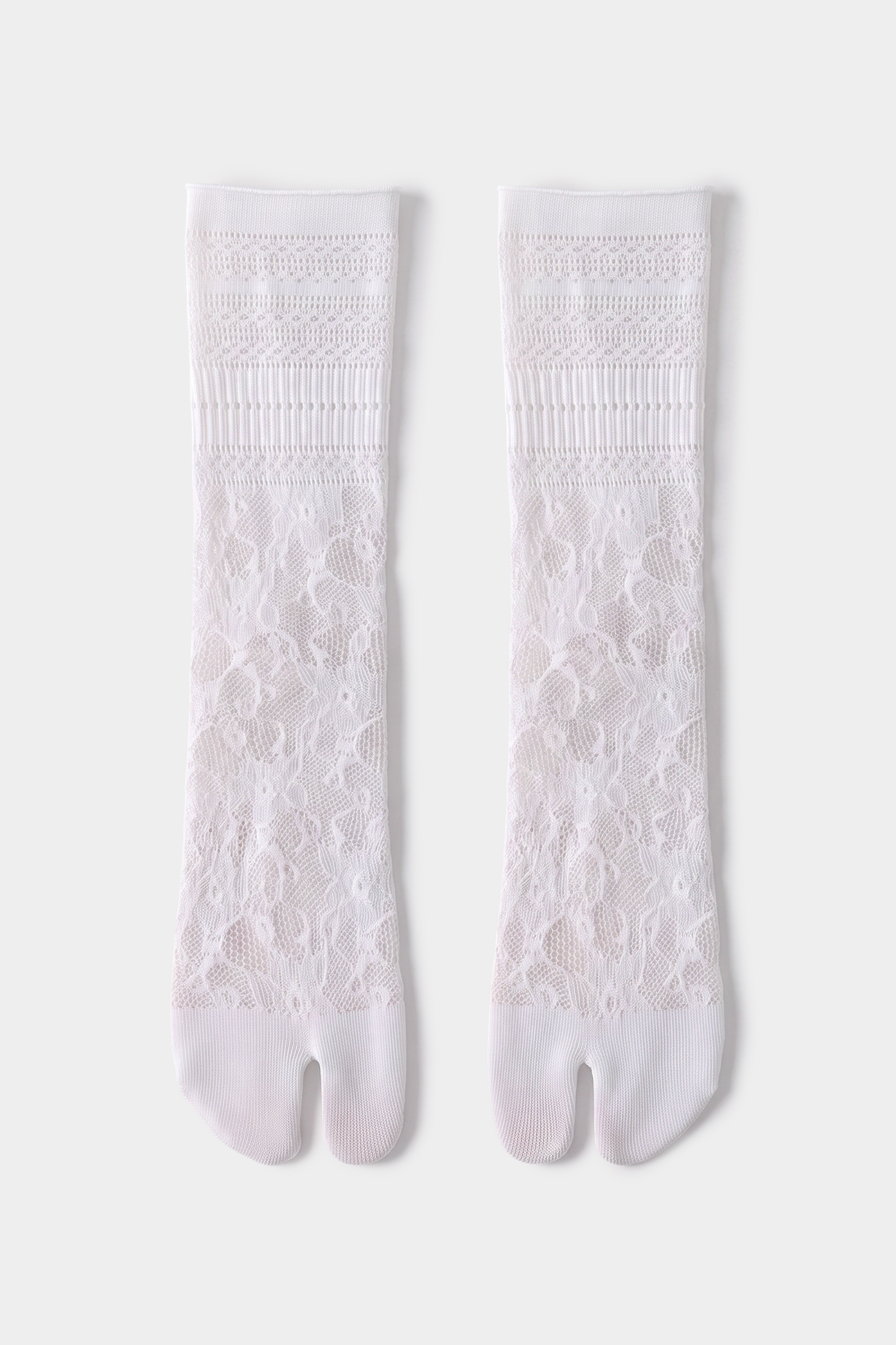 Lace Tabi Crew Socks - White