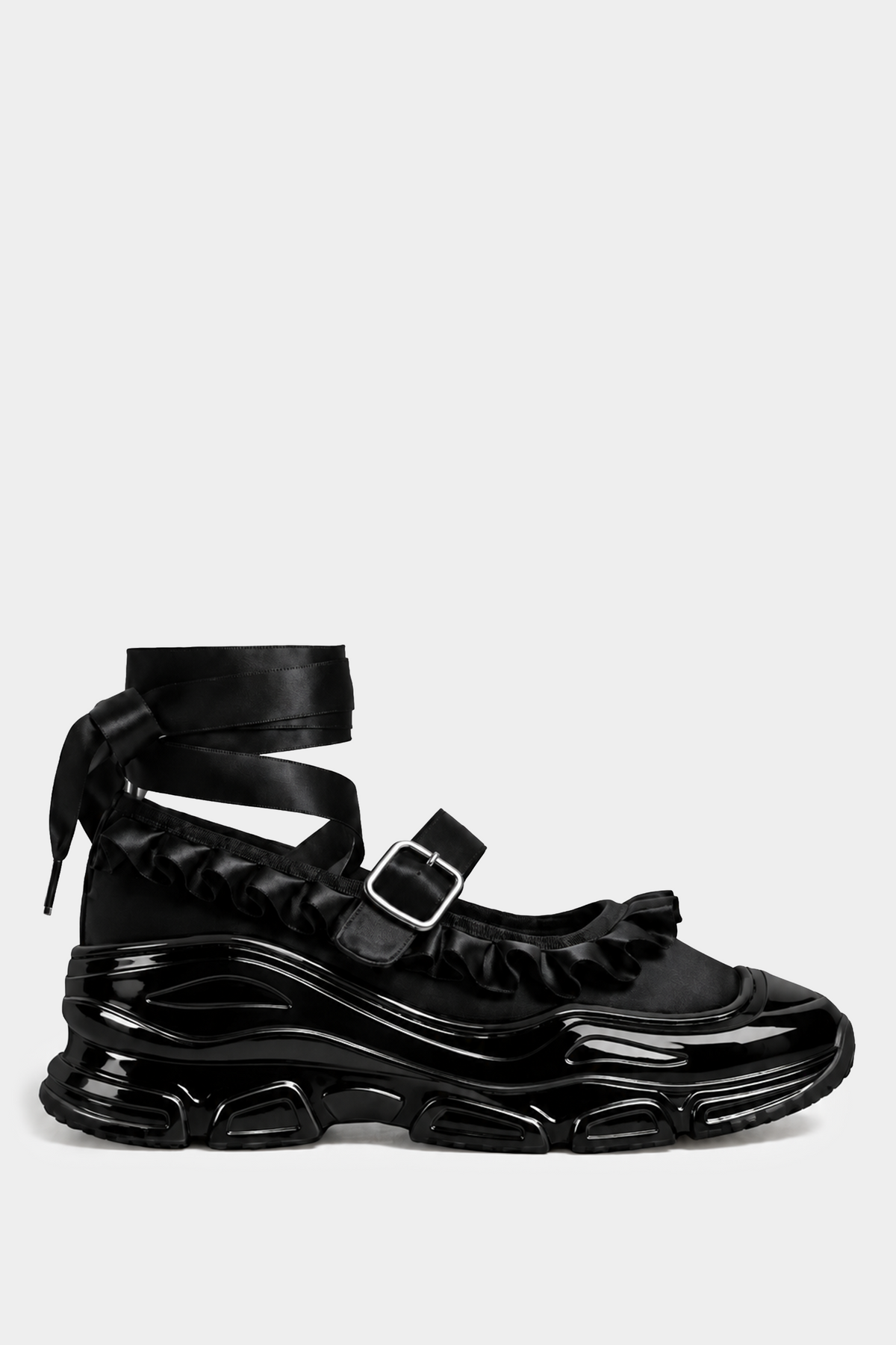 Marie Jane Ballet Sneakers - Black on Black