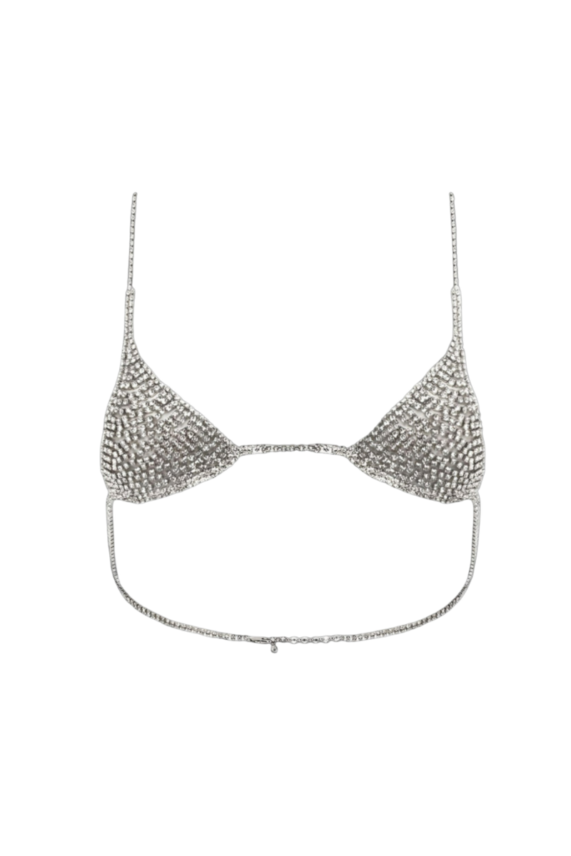 Teeny Tiny Bedazzled Bralette - Silver