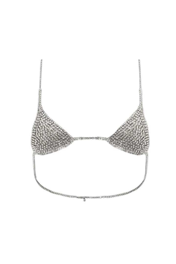 Teeny Tiny Bedazzled Bralette - Silver
