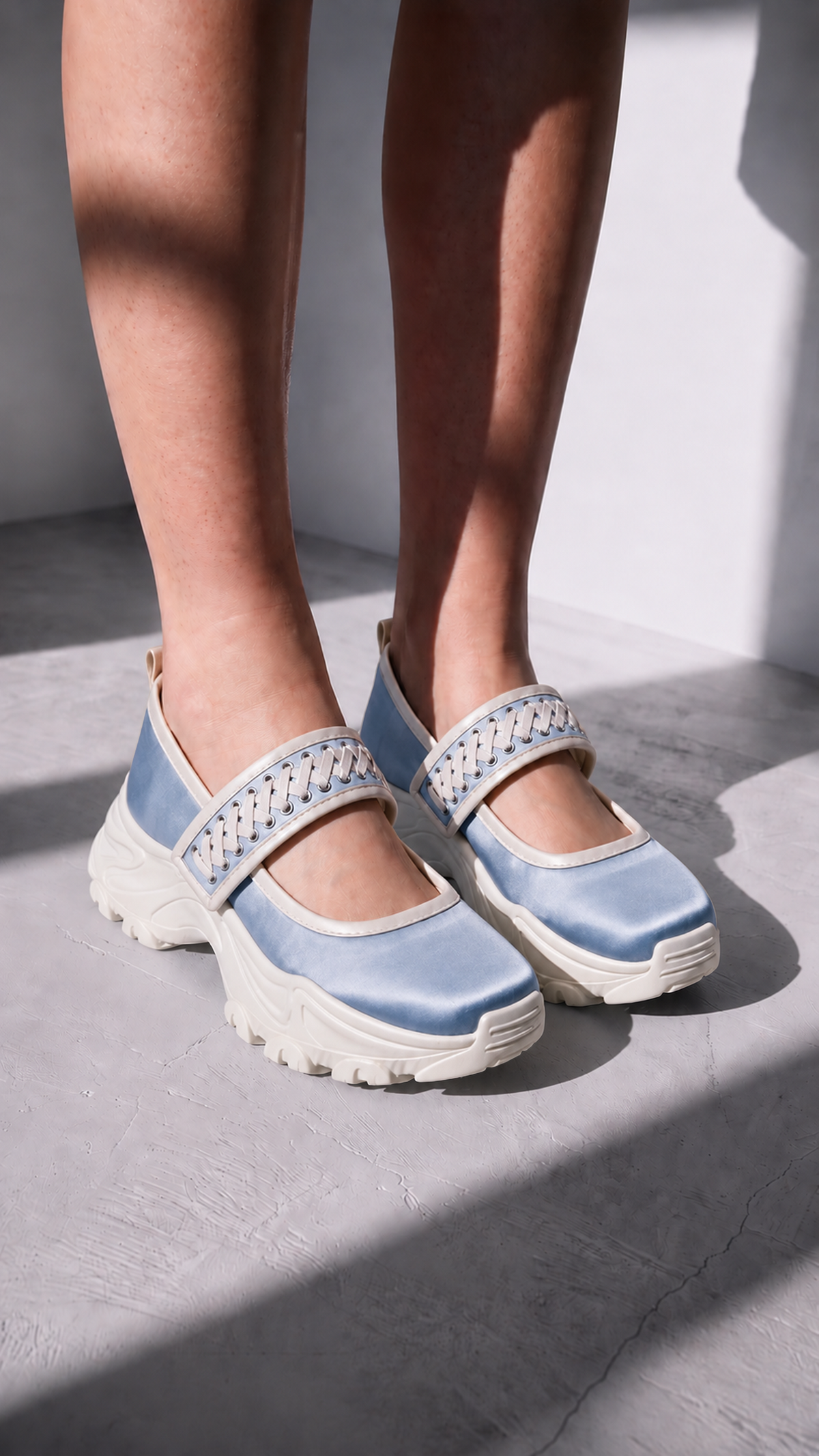 Corset Sneakers - Dusty Blue