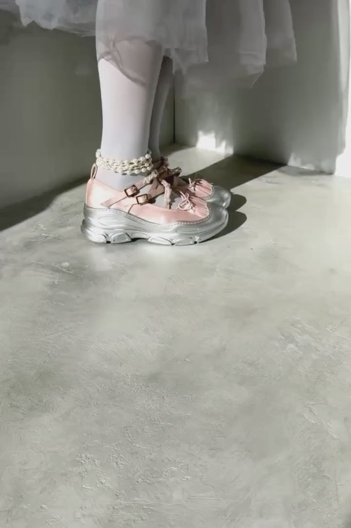 Ballet Sneakers - Pink/Silver