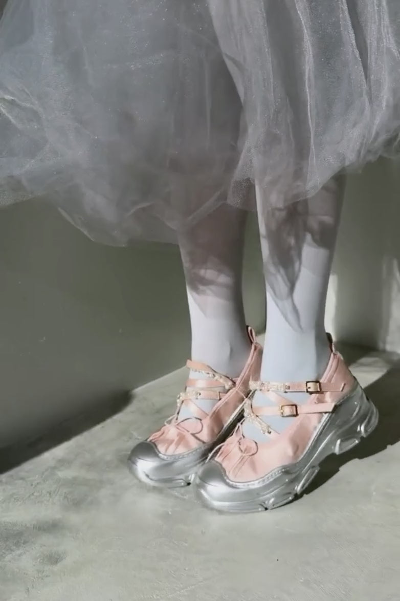 Ballet Sneakers - Pink/Silver