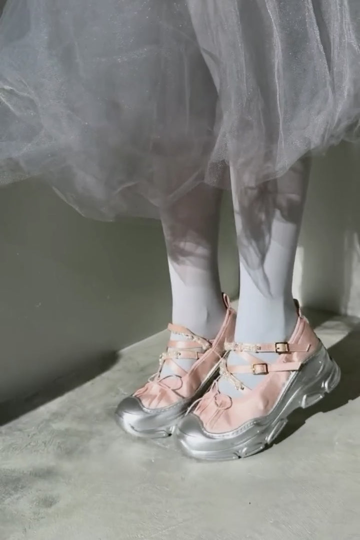 Ballet Sneakers - Pink/Silver