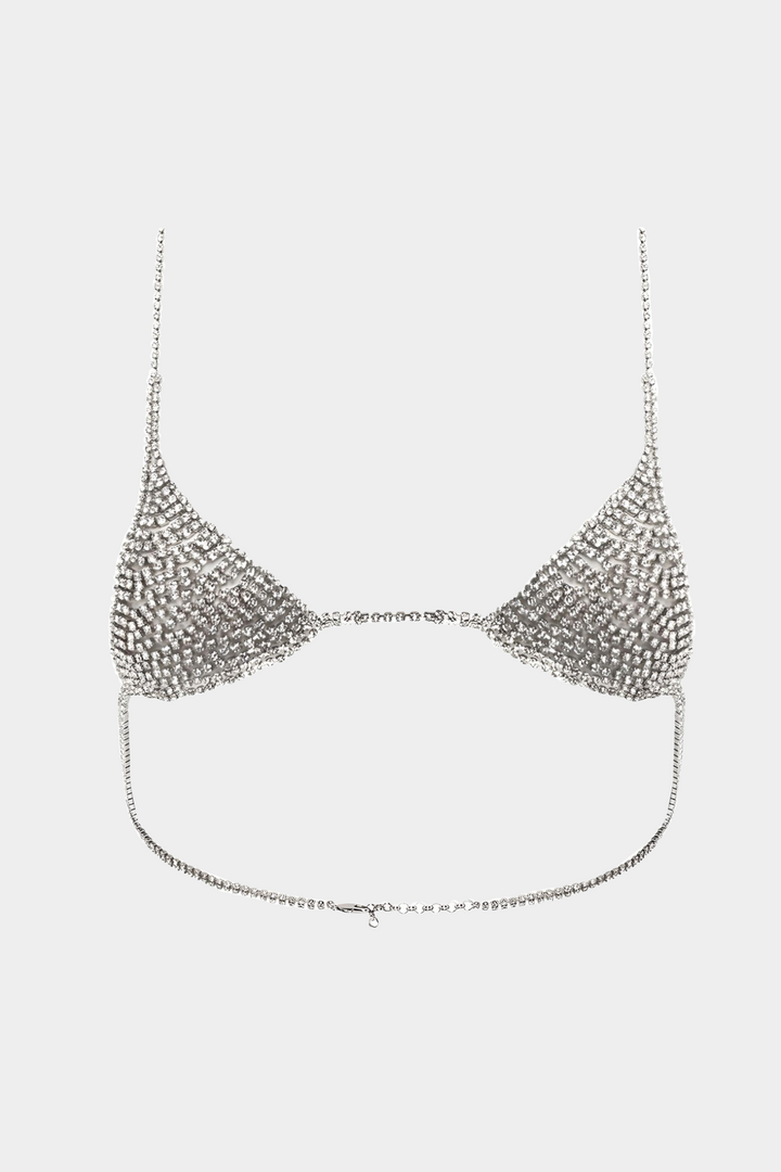 Teeny Tiny Bedazzled Bralette - Silver
